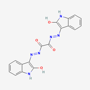 molecular formula C18H12N6O4 B15486711 N,N'-bis[(2-hydroxy-1H-indol-3-yl)imino]oxamide CAS No. 6621-76-7