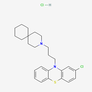 molecular formula C25H32Cl2N2S B15486812 Phenothiazine, 10-(3-(3-azaspiro(5.5)undec-3-yl)propyl)-2-chloro-, hydrochloride CAS No. 6532-98-5