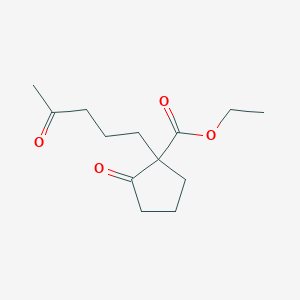molecular formula C13H20O4 B15486819 Ethyl 2-oxo-1-(4-oxopentyl)cyclopentane-1-carboxylate CAS No. 10555-55-2