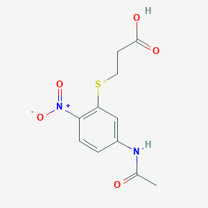 molecular formula C11H12N2O5S B15486856 3-[(5-Acetamido-2-nitrophenyl)sulfanyl]propanoic acid CAS No. 13539-38-3