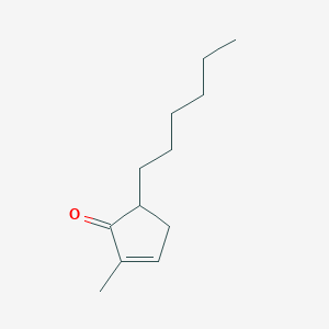 molecular formula C12H20O B15486993 5-Hexyl-2-methylcyclopent-2-EN-1-one CAS No. 5760-55-4