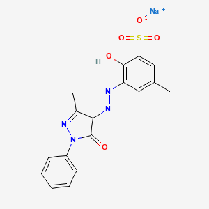 molecular formula C17H15N4NaO5S B15487137 Sodium 5-((4,5-dihydro-3-methyl-5-oxo-1-phenyl-1H-pyrazol-4-yl)azo)-4-hydroxytoluene-3-sulphonate CAS No. 6232-55-9