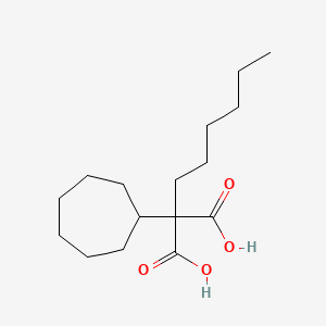 molecular formula C16H28O4 B15487331 Cycloheptyl(hexyl)propanedioic acid CAS No. 5452-89-1
