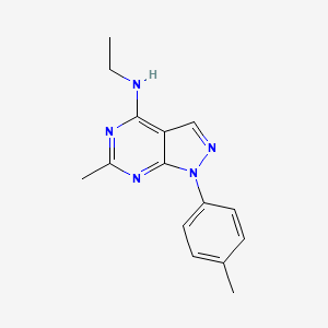 molecular formula C15H17N5 B15487342 N-ethyl-6-methyl-1-(4-methylphenyl)pyrazolo[3,4-d]pyrimidin-4-amine CAS No. 5401-52-5