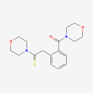 molecular formula C17H22N2O3S B15487547 Morpholin-4-yl-[2-(2-morpholin-4-yl-2-sulfanylideneethyl)phenyl]methanone CAS No. 5423-87-0
