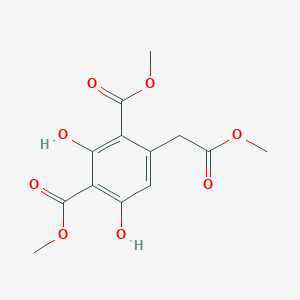 molecular formula C13H14O8 B15487657 Dimethyl 2,4-dihydroxy-6-(2-methoxy-2-oxoethyl)isophthalate CAS No. 6512-25-0