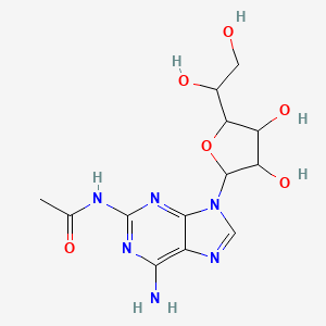 molecular formula C13H18N6O6 B15488204 N~2~-Acetyl-9-hexofuranosyl-9H-purine-2,6-diamine CAS No. 7151-94-2