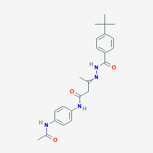 molecular formula C23H28N4O3 B15488297 N-(4-Acetamidophenyl)-3-[2-(4-tert-butylbenzoyl)hydrazinylidene]butanamide CAS No. 6415-85-6