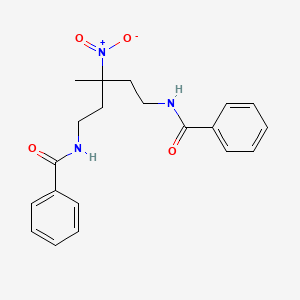 molecular formula C20H23N3O4 B15488384 N-(5-Benzamido-3-methyl-3-nitro-pentyl)benzamide CAS No. 10524-25-1