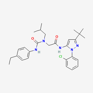 molecular formula C28H36ClN5O2 B15488740 N-[3-tert-Butyl-1-(2-chlorophenyl)-1H-pyrazol-5-yl]-N~2~-[(4-ethylphenyl)carbamoyl]-N~2~-(2-methylpropyl)glycinamide CAS No. 5880-75-1