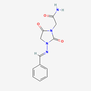 molecular formula C12H12N4O3 B15488930 2-[3-(Benzylideneamino)-2,5-dioxoimidazolidin-1-yl]acetamide CAS No. 6345-41-1
