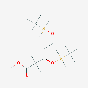 molecular formula C20H44O4Si2 B015489 (-)-Methyl (3S)-3,5-Bis-{[tert-butyldimethylsilyl)oxy]}-2,2-dimethylpentanoate CAS No. 218614-13-2