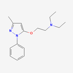 molecular formula C16H23N3O B15489011 Pyrazole, 5-(2-(diethylamino)ethoxy)-3-methyl-1-phenyl- CAS No. 5372-13-4