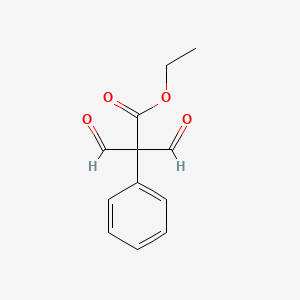 molecular formula C12H12O4 B15489297 Ethyl 2-formyl-3-oxo-2-phenylpropanoate CAS No. 5468-86-0