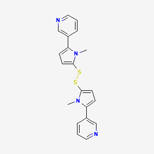 molecular formula C20H18N4S2 B15489350 Pyridine, 3,3'-(dithiobis(1-methyl-1H-pyrrole-5,2-diyl))bis- CAS No. 5392-32-5
