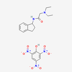 molecular formula C21H25N5O8 B15489406 N-(2-Diethylaminoacetyl)-1-indanamine picrate CAS No. 6514-55-2