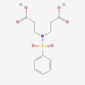 molecular formula C12H15NO6S B15489450 N-(2-carboxyethyl)-N-(phenylsulfonyl)-beta-alanine CAS No. 5401-13-8