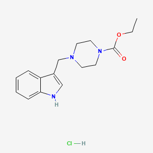 molecular formula C16H22ClN3O2 B15489490 ethyl 4-(1H-indol-3-ylmethyl)piperazine-1-carboxylate;hydrochloride CAS No. 6308-64-1