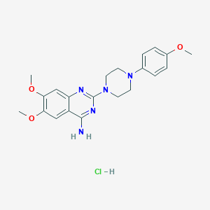 molecular formula C21H26ClN5O3 B154895 4-Quinazolinamine, 6,7-dimethoxy-2-(4-(4-methoxyphenyl)-1-piperazinyl)-, monohydrochloride CAS No. 132764-67-1