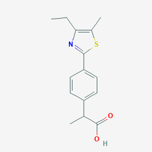 molecular formula C15H17NO2S B154898 2-[4-(4-Ethyl-5-methylthiazol-2-yl)phenyl]propanoic acid CAS No. 138568-68-0