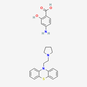 molecular formula C25H27N3O3S B15489883 4-amino-2-hydroxybenzoic acid;10-(2-pyrrolidin-1-ylethyl)phenothiazine CAS No. 5327-56-0