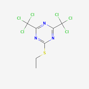 molecular formula C7H5Cl6N3S B15490286 s-Triazine, 2-(ethylthio)-4,6-bis(trichloromethyl)- 