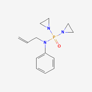 molecular formula C13H18N3OP B15490366 Phosphinic amide, P,P-bis(1-aziridinyl)-N-phenyl-N-2-propenyl- CAS No. 3143-88-2