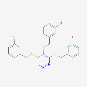 molecular formula C25H19F3N2S3 B15490545 3,4,5-Tris[(3-fluorobenzyl)sulfanyl]pyridazine CAS No. 5273-27-8