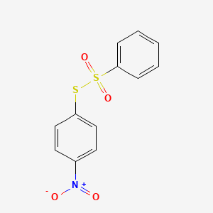 molecular formula C12H9NO4S2 B15490551 Benzenesulfonothioic acid, S-(4-nitrophenyl) ester CAS No. 1150-28-3
