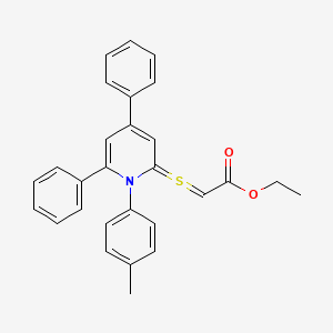 molecular formula C28H25NO2S B15490657 Ethyl 2-[[1-(4-methylphenyl)-4,6-diphenylpyridin-2-ylidene]-lambda4-sulfanylidene]acetate CAS No. 4667-15-6
