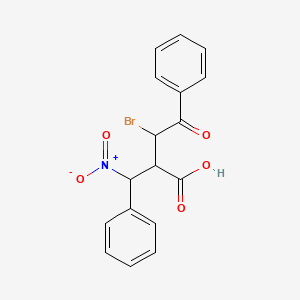 molecular formula C17H14BrNO5 B15490843 3-Bromo-2-[nitro(phenyl)methyl]-4-oxo-4-phenylbutanoic acid CAS No. 6322-36-7