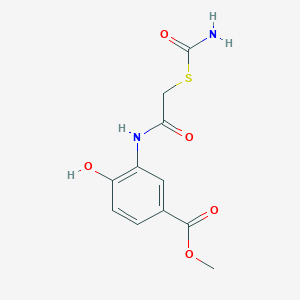 molecular formula C11H12N2O5S B15490874 Methyl 3-[2-(carbamoylsulfanyl)acetamido]-4-hydroxybenzoate CAS No. 6332-66-7