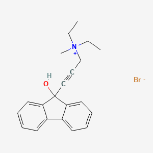 molecular formula C21H24BrNO B15491090 Diethyl(3-(9-hydroxyfluoren-9-yl)-2-propynyl)methylammonium bromide CAS No. 2269-26-3