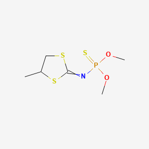 molecular formula C6H12NO2PS3 B15491229 Dimethyl (4-methyl-1,3-dithiolan-2-ylidene)phosphoramidothioate CAS No. 5166-62-1