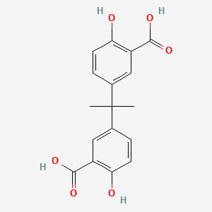 molecular formula C17H16O6 B15491233 5-[1-(3-Carboxy-4-hydroxy-phenyl)-1-methyl-ethyl]-2-hydroxy-benzoic acid 
