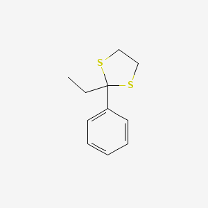 molecular formula C11H14S2 B15491274 2-Ethyl-2-phenyl-1,3-dithiolane CAS No. 6008-82-8