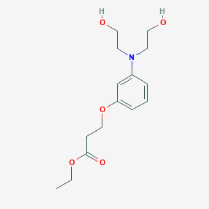 molecular formula C15H23NO5 B15491286 Ethyl 3-{3-[bis(2-hydroxyethyl)amino]phenoxy}propanoate CAS No. 6304-00-3