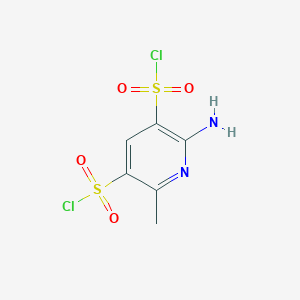 molecular formula C6H6Cl2N2O4S2 B15491409 2-Amino-6-methylpyridine-3,5-disulfonyl chloride 