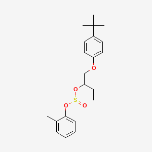 molecular formula C21H28O4S B15491494 Sulfurous acid, 1-((p-tert-butylphenoxy)methyl)propyl o-tolyl ester CAS No. 3376-90-7