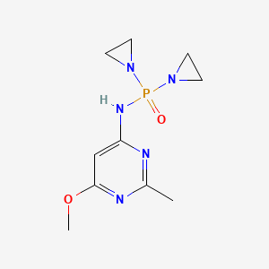 molecular formula C10H16N5O2P B15491720 Phosphinic amide, P,P-bis(1-aziridinyl)-N-(6-methoxy-2-methyl-4-pyrimidinyl)- CAS No. 786-06-1