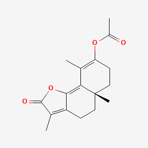 molecular formula C17H20O4 B15491810 Eudesmatrienolide, acetate CAS No. 6308-44-7