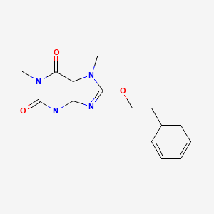molecular formula C16H18N4O3 B15491950 8-(3-Phenylethoxy)Caffeine CAS No. 5415-84-9