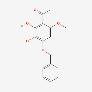 molecular formula C17H18O5 B15492224 Ethanone, 1-[2-hydroxy-3,6-dimethoxy-4-(phenylmethoxy)phenyl]- CAS No. 3162-52-5