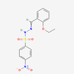 molecular formula C15H15N3O5S B15492239 N-[(2-Ethoxyphenyl)methylideneamino]-4-nitro-benzenesulfonamide CAS No. 5450-25-9