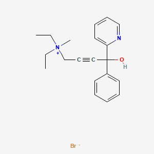 molecular formula C20H25BrN2O B15492647 Diethyl(4-hydroxy-4-phenyl-4-(2-pyridyl)-2-butynyl)methylammonium bromide CAS No. 2110-31-8