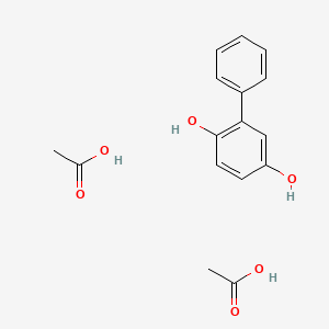 molecular formula C16H18O6 B15492834 Acetic acid;2-phenylbenzene-1,4-diol 