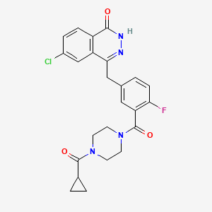 molecular formula C24H22ClFN4O3 B15493046 6-chloro-4-[[3-[4-(cyclopropanecarbonyl)piperazine-1-carbonyl]-4-fluorophenyl]methyl]-2H-phthalazin-1-one 