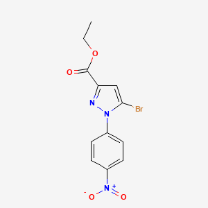 molecular formula C12H10BrN3O4 B15493062 Ethyl 5-bromo-1-(4-nitrophenyl)-1H-pyrazole-3-carboxylate 