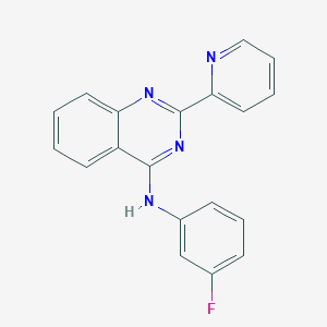 molecular formula C19H13FN4 B15493276 N-(3-fluorophenyl)-2-(pyridin-2-yl)quinazolin-4-amine CAS No. 4862-77-5