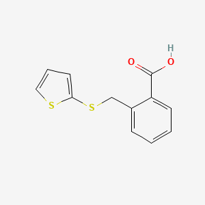 molecular formula C12H10O2S2 B15493299 Benzoic acid, 2-[(2-thienylthio)methyl]- CAS No. 1211-23-0